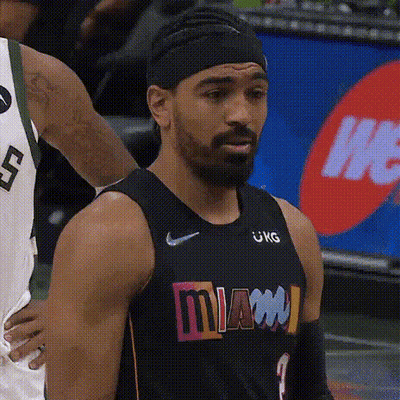 Basketball Player In Miami Jersey And Headband GIF