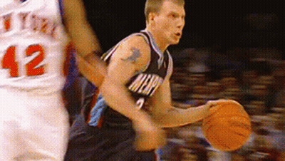 Basketball Player In Miami Jersey Dribbling GIF