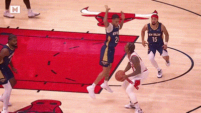 Basketball Player In New Orleans Jersey Jumping GIF