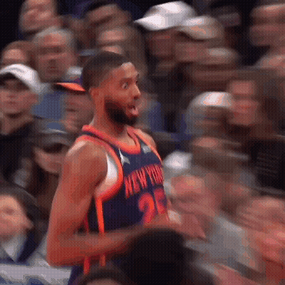 Basketball Player In New York Jersey With Crowd GIF