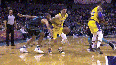 Basketball Player In Number 23 Jersey Dribbling GIF