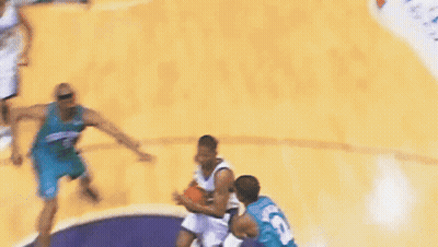 Basketball Player In Number 5 Jersey Dribbling GIF