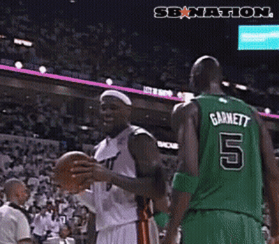 Basketball Player In Number 5 Jersey Next To Another GIF