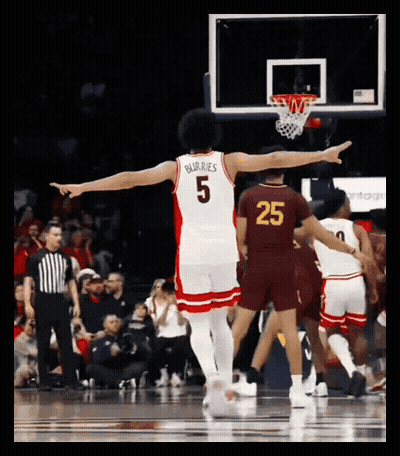 Basketball Player In Number 5 Jersey Pointing GIF