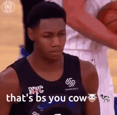 Basketball Player In NYC Jersey Saying That's Bs GIF