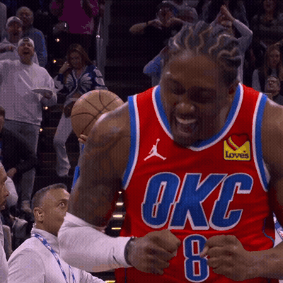 Basketball Player In OKC Jersey Number 8 GIF