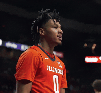 Basketball Player In Orange Illinois Jersey GIF