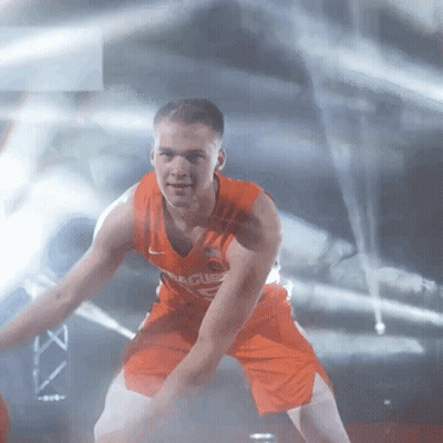 Basketball Player In Orange Jersey Saying League GIF