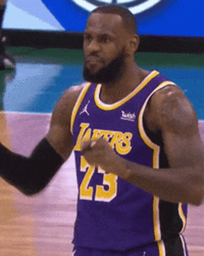 Basketball Player In Purple Lakers Jersey GIF
