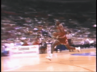 Basketball Player In Red And White Uniform Dribbling GIF