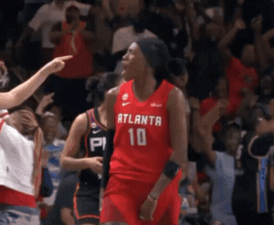 Basketball Player In Red Atlanta 10 Jersey GIF