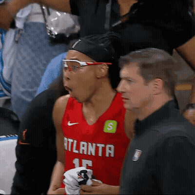 Basketball Player In Red Atlanta Jersey GIF