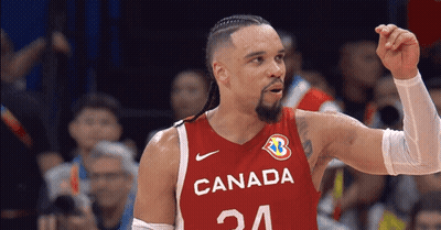 Basketball Player In Red Canada Jersey GIF