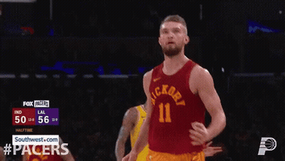 Basketball Player In Red Jersey Number 11 GIF