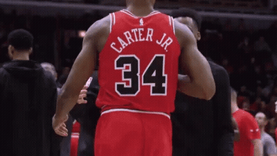 Basketball Player In Red Jersey Number 34 GIF