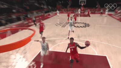 Basketball Player In Red Jersey Number 8 GIF