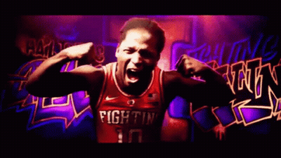 Basketball Player In Red Jersey Saying Fighting GIF
