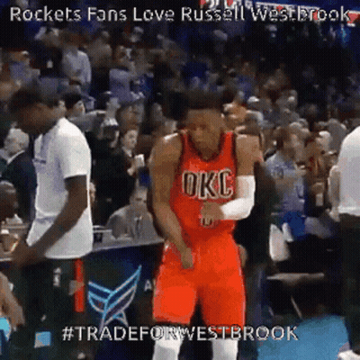 Basketball Player In Red OKC Jersey Dancing GIF