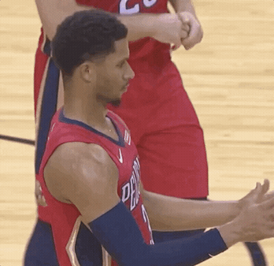 Basketball Player In Red Pelicans Jersey GIF
