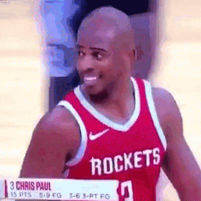 Basketball Player In Red Rockets Jersey GIF