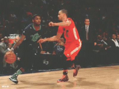 Basketball Player In Red Rockets Jersey GIF