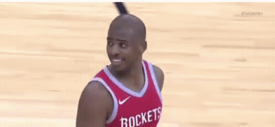 Basketball Player In Red Rockets Jersey On Court GIF
