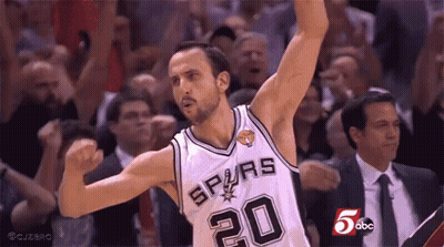 Basketball Player In Spurs Jersey Celebrating GIF