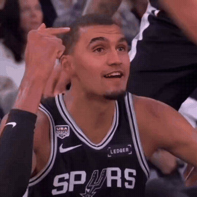Basketball Player In Spurs Jersey Giving Middle Finger GIF