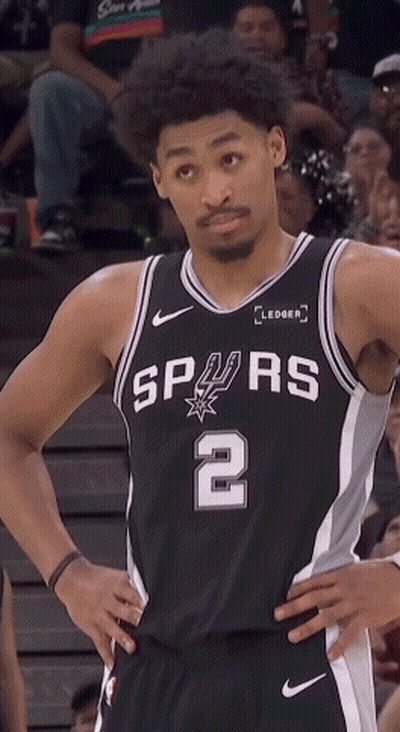 Basketball Player in Spurs Jersey