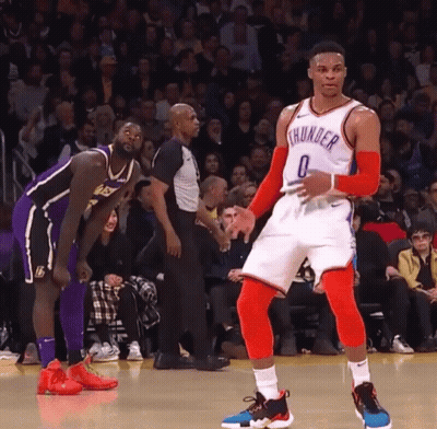 Basketball Player In Thunder Jersey Dancing GIF
