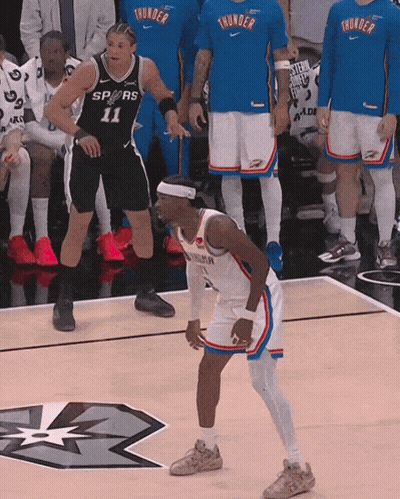 Basketball Player In Thunder Jersey On Court GIF