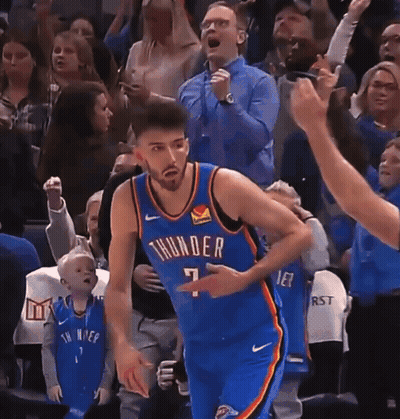 Basketball Player In Thunder Jersey Running GIF