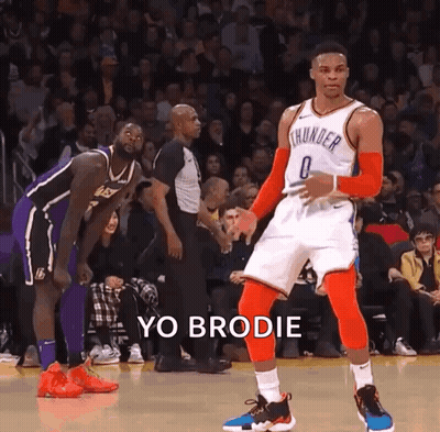 Basketball Player In Thunder Uniform Dancing On Court GIF