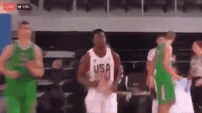 Basketball Player In USA Jersey Dancing On Court GIF
