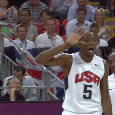 Basketball Player In USA Jersey Number 5 GIF