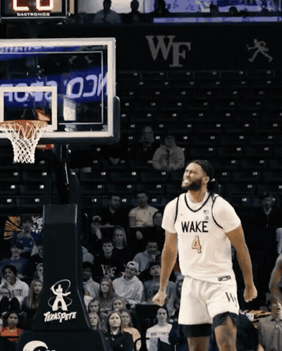 Basketball Player In Wake Jersey On Court GIF