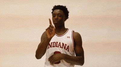 Basketball Player In White Indiana Jersey Shushing GIF