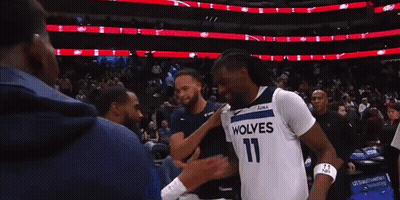 Basketball Player in Wolves Jersey Talking