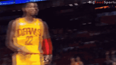Basketball Player In Yellow Cavs Jersey GIF