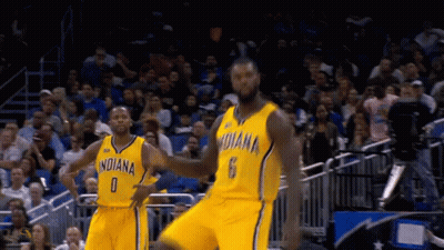 Basketball Player In Yellow Indiana Jersey Dancing GIF
