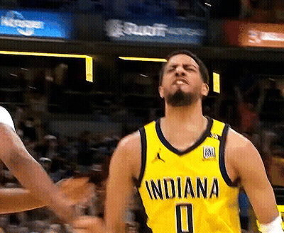 Basketball Player In Yellow Indiana Jersey GIF