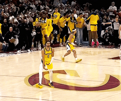 Basketball Player In Yellow Indiana Jersey GIF