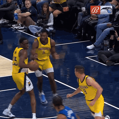 Basketball Player In Yellow Indiana Jersey GIF