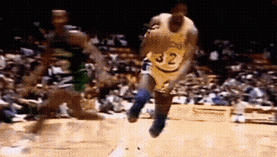 Basketball Player In Yellow Jersey 32 Jumping GIF