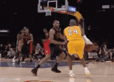 Basketball Player In Yellow Jersey Number 24 GIF