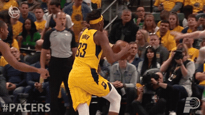 Basketball Player In Yellow Jersey Number 33 GIF