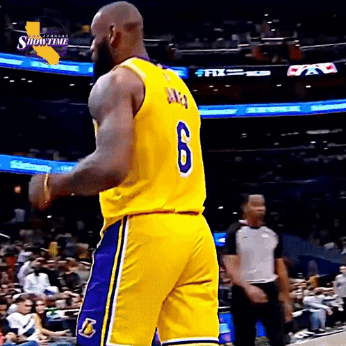 Basketball Player In Yellow Jersey Number 6 GIF