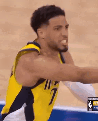 Basketball Player In Yellow Jersey Reaching GIF