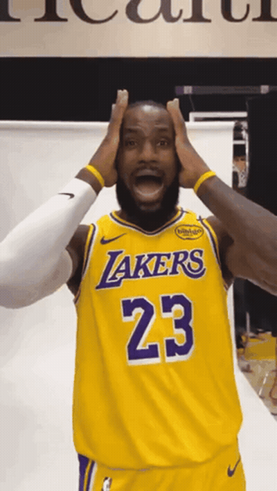 Basketball Player In Yellow Lakers Jersey GIF