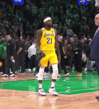Basketball Player In Yellow Lakers Jersey GIF